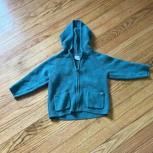 Zara Kids Seed Stitch Knit Jacket In Mid-green 3-4 years CM 104 EUC 100% cotton